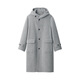MUJI Labo Men's Cashmere Mixed Hooded Coat Woolen Coat Winter Jacket AF011A4A Light Gray M (170/92A)