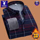 Playboy (Playboy) Full Cotton warmes Hemd Herren-Langarmer Winter Casual Plaid reines Baumwollfell und verdicktes Hemd für ältere und ältere Menschen 9902 plus Samt 2xl empfohlen 135-155jin [Jin gleich 0,5 kg]