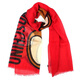 MOSCHINO Unisex Teddy Bear Pattern Tassel Scarf 03317 M2525 001 Red TU