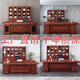Asana's new luxury office, simple and modern president's desk, supervisor's desk, full set of manager's office desk and chair combination, S354# red brown 2.4m table + two pairs of cabinets + chair + six-door bookcase