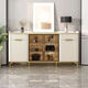 
Guisenbao (GUISENBAO) sideboard living room furniture shelves bookcase kitchen simple display cabinet storage cabinet cream style small apartment shoe cabinet Xingfu white 80*40*95 rock plate desktop package installation