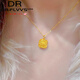 Fat Donglai's same style 18K gold sugar cube pendant 24k gold small necklace for women gold 999 pack silver burst gold small sugar cube necklace