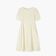 Aijutu Summer New Imitation Pearl Decoration Basic Round Neck Short Sleeve Dress Small Black Skirt EQLBJ2P701A Beibai 03 XL 170/92A