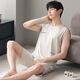 Modal Pyjamas Herren Sommer Ärmel und dünne Weder -Shorts Lose großer Heimkleidung Set N9201 L
