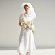 
Fan Silan French age-reducing first love white skirt for women in summer 2024 new style collar dress 24FS12056 white L
