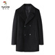 Woodpecker (TUCANO) double-sided woolen coat woolen men's shear label men's windbreaker winter men's double-breasted wool thick woolen coat D4R05400 black 165/84A -116Jin Jin equals 0.5 kg