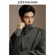 PEACEBIRD Men's Wear Contains Alpaca Wool Stand Collar Woolen Coat Men's Winter Woolen Woolen Coat Dark Gray First Batch L