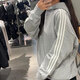 阿迪达斯（adidas）卫衣男装女装2024秋冬季新款加绒保暖运动服连帽防风外套休闲套头 JI6636中麻灰 L