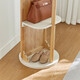 Lin's home internet celebrity glass wall-mounted full-body mirror bedroom household dressing mirror floor-standing movable [log wood color] LS703I6-A rotating dressing mirror