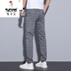 Holzspecker (Tucano) Tennisplaidhose koreanischer Stil Trendy Lose Long Hosen Herren Frühling und Sommer gestreiftes Freizeithosen KDKZ-6629 Hellgrau 34