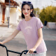 361 Degree Sports T-shirt Women's 2024 Summer New Regular Casual Top Round Neck Short T-shirt Light Smoked Purple L