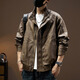 
JEEP SPIRIT Jeep Leather Jacket Maillard Retro Motorcycle Style PU Leather Jacket Men's Spring and Autumn Pilot Jacket Men's Park Coff Clay L Suitable for Weight 120-140Jin [Jin equals 0.5 kg]