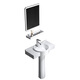 Pedestal wash basin small apartment bathroom triangular pedestal basin integrated ceramic mini floor-standing wash basin balcony 44X36 pedestal basin + hardware accessories + mirror - exchange order