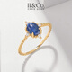 IL&CO Youke 18K gold natural sapphire ring women's cabochon colored treasure ring carat birthday gift for wife 1 carat main stone about size 14