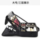 Multi-layered cosmetic bag beauty box large portable with makeup nail tattoo half tattoo eyebrow tool storage box extra large with mirror 3 layers black