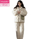 
Modal pajamas for women with winter coral velvet plus velvet thickened three-layer cotton thickened can be worn on the outside in winter hooded winter home clothes 32-12243 M [Suggested weight: 80-110Jin [Jin equals 0.5 kg]]