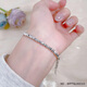 Jibaolou PT950 platinum bracelet for women, adjustable platinum bracelet (platinum wire inside), bouncy bead bracelet 7.47g19cm