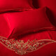 Mercury Home Textiles wedding four-piece set pure cotton 100% cotton red bed sheets wedding bedding four-piece set extra large double quilt cover pillowcase 1.8m bed edge for life