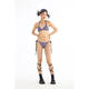 Couir noir en cuir noir HELLOKITTY HALTER LABLE de cou poitrine poitrine bikini fille chaude de maillot de bain Sous-vêtements Sous-vêtements 834 ensemble en deux pièces, une taille unique