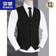 罗蒙（ROMON）男士西装马甲商务职业背心新郎伴郎结婚礼坎肩兄弟团马夹灰色 灰色 五扣口袋B款 XL 140-155斤左右