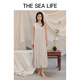 THE SEA LIFE Ou Hai Yisheng Sleeveless Dress Women's 24 summer new silhouette simple design midi skirt X15829 Glitter green M