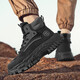Zhenxi Martin Boots Herren Sommer dicker alleinerhöhenhöhe britischer High-Top-Arbeitsstiefel im Freien im Außenberufung von Anti-Slip-Wege-resistenten Arbeitsschuhen Schwarze Höhe von etwa 5 cm [Größe 41]