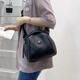 Kuqi Kangaroo Big Stomach Messenger Bag Women 2024 Summer New Fashion Shoulder Women's Bag Versatile Soft Leather Shell Bag Black Cowhide Letter Strap