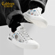 Carabin toile chaussures de chaussures pour hommes graffiti été tendance nationale chaussures blanches sportives pour hommes et chaussures décontractées chaussures à tendance tous les chaussures basses blanches 41 une taille une taille plus grande que les chaussures de sport