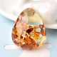 DL 1998 Fat Donglai Quality Amber Breswax Stone brut Tianl Flower Amber Water Drop Shape One Picture Tianl Ran Golden Woman Sweater chaîne G3878