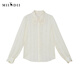 Respuesta a la camisa blanca de rompecabezas Mangas largas para mujeres 2024 Invierno Nuevo producto Camina de chenille Strip Chenille Camisa bordada 244MC1585 Beige Strip M