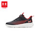 Under Armour [Real payment for 699 free running shoes] Children's sports shoes comfortable and versatile Velcro contrasting casual shoes for boys and girls Black/Red 33
