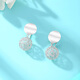 Yuan Shengfu's new PT950 high-quality hollow ball platinum earrings hanging genuine fashionable and versatile platinum earrings ear hooks 5.40g