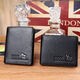 Red Dragonfly Men's Genuine Leather Wallet Short Thickened First Layer Cowhide Horizontal Soft Leather Large Capacity Wallet Business Men's Bag Black Vertical Style Free Driver's License Book