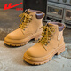 
Huili women's shoes for winter Martin boots for women plus velvet warm snow boots cotton shoes for women 0637 yellow - four seasons 36