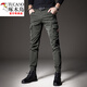 Woodpecker (TUCANO) 2024 Spring and Autumn New Work Pants Men's Trendy Brand Multi-Pocket Thickened Retro Casual Men's Pants Slim-fit Legging Pants 691 Black 28