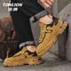 Tonlion Chaussures masculines printemps et d'été Chaussures décontractées à la mode pour hommes Retro Travail Chaussures Mentille Moulonnage Martin chaussures Bottes jaunes Taille 40