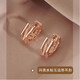 DL 1998 Fat Donglai same style 18k rose gold earrings for women 2025 new trendy Korean temperament internet celebrity rose gold