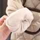 Kexin baby children's clothing for boys and girls, Korean winter cotton coat set, new velvet and thickened, Western-style children's winter cotton coat two-piece set, beige, size 90, recommended for 1-2 years old (height around 80)