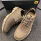 Chaussures masculines Carter Cat Peller, bottes Martin basses, chaussures de travail en cuir de vache, chauxes décontractées du printemps et d'été pour hommes, marron 43