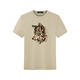 Seven Wolf Short Sleeve T-shirt Summer New Fashionable Casual Wolf Head Print T-shirt Stretch Comfortable Cool Skin-friendly T-shirt 702 (Dark Apricot) XL 175/92A