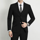 Ayou Fat Suit Men's Business Formal Wear New Groomsman Wedding Suit Professional Commuting Two-piece Dress Black 5XL