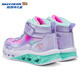 Skechers斯凯奇儿童秋冬保暖运动鞋舒适闪灯休闲棉靴302677L 677L薰衣草色/多彩色/LVMT 28.5