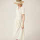 Fan Silan French Elegant Nicho Vestido 2024 Summer NUEVO PEQUEÑA FALDE PLATADA PLATADA 24FS12027 Milk Beige S