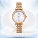 Leimai Reimah Watch Women's Fashion's Diamond-Diamond Water Water Water Water Water 18k Fritillar Face Quartz Belt Bindo de acero 6182 Superta de carcasa de placa blanca