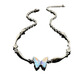 Cai Leia Gradient Butterfly Splicing Necklace Men's Trendy Niche y2k Hot Girl Clavicle Chain Men's and Women's Necklace Fashion Necklace Butterfly Splicing Necklace About 50cm