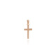 Erli 18K rose gold glossy cross pendant k gold plain gold faith pendant 18K rose gold 1.11g