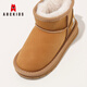 
[90% new] ABC KIDS children's shoes for boys and girls snow boots 2024 winter children's cotton shoes plus velvet thickened girls cotton boots 3879PY khaki 37