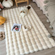 Cream style rabbit fur carpet, bubble velvet floor mat, bedroom bedside blanket, living room bay window mat, sofa blanket, coffee table mat, plush carpet, beige 60*100cm