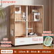 Cat cage with integrated toilet, suitable for large and small kittens, villa indoor household cat house with integrated toilet, solid wood cat, length 120, width 60, height 150cm, environmentally friendly and waterproof model, delivery to home, installation package