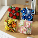 Blumenkasten geheime Worte Bausteine ​​Unsterbliche Blumenstrauß zusammengebautes Spielzeug dreidimensionaler Puzzle Ornamente für Freundin Geburtstag Valentinstag Geschenk 7374 Blumenbox kann gezogen werden - Blue Stern Blume Secret Words Wörter